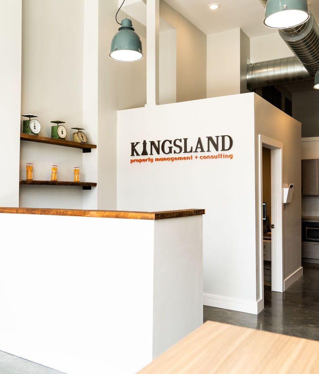 Interior view of Kingsland property management office