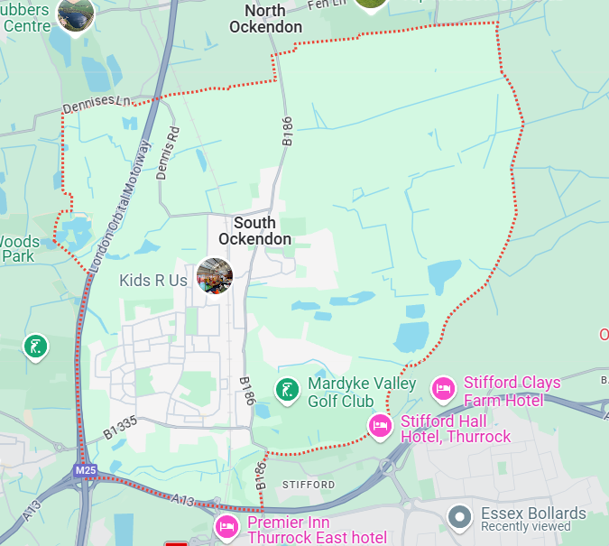 map of south ockendon