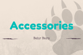 Accessories title with Behr Barn logo on a light beige background