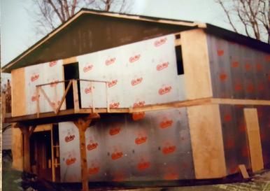 A picture of a house that is being built