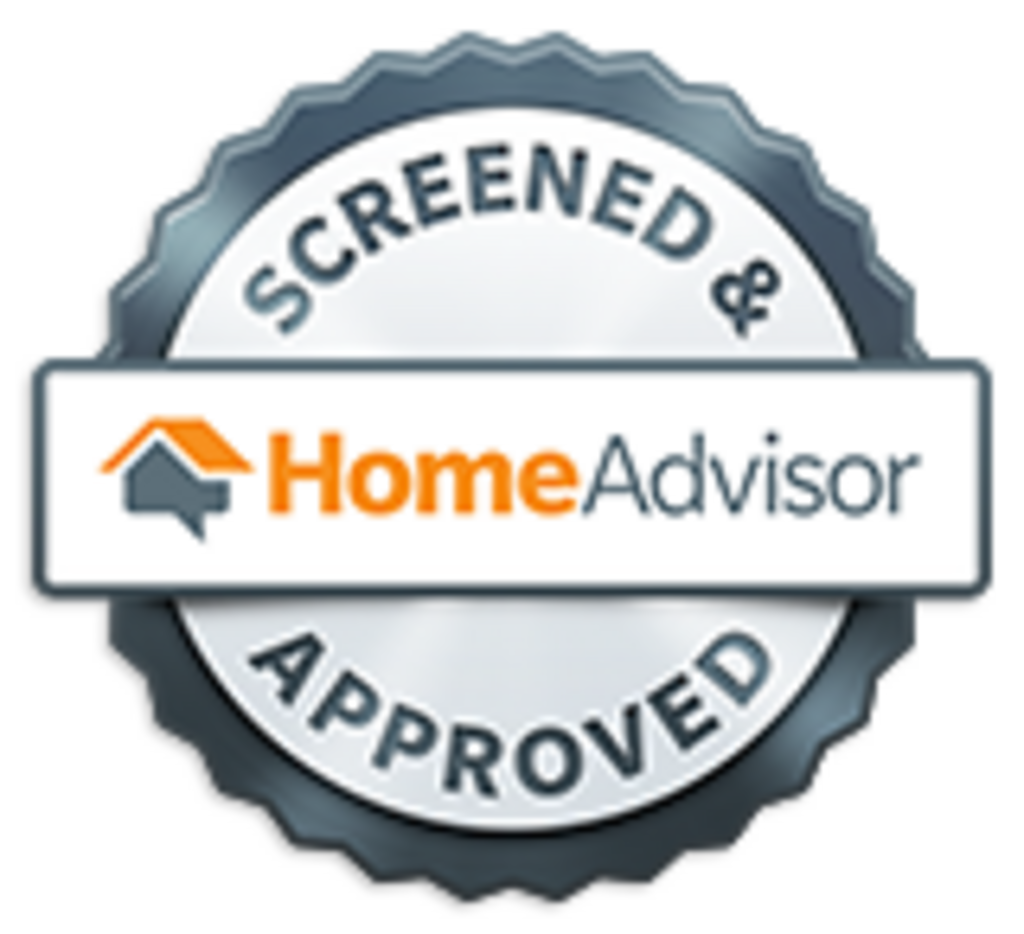 A screened and approved home advisor logo on a white background