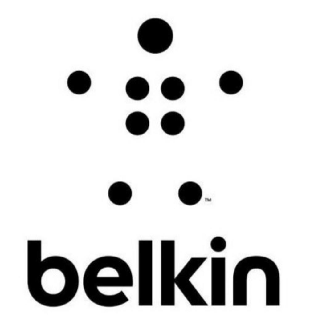 A black and white logo for the company belkin