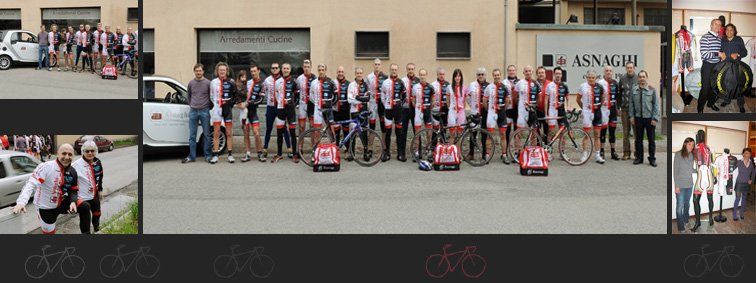 stampa di magliette per il ciclismo con logo ditta di mobili e cucine su misura