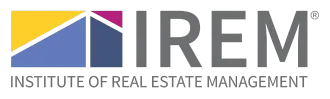 Logo for the Institute of Real Estate Management. IREM is in gray text. A colorful geometric shape sits to the left.