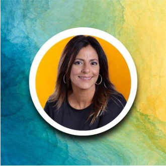 Headshot of Lenys Camacho, CPM, CAM, MSIRE President and Founder at Upper Real Estate Management on a gradient background.