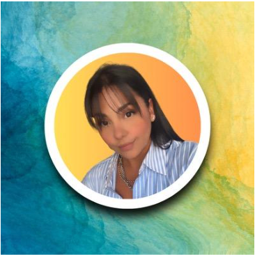 Headshot of Luisana Omaña, Residential Project Manager, CAM at Upper Real Estate Management on a gradient background.