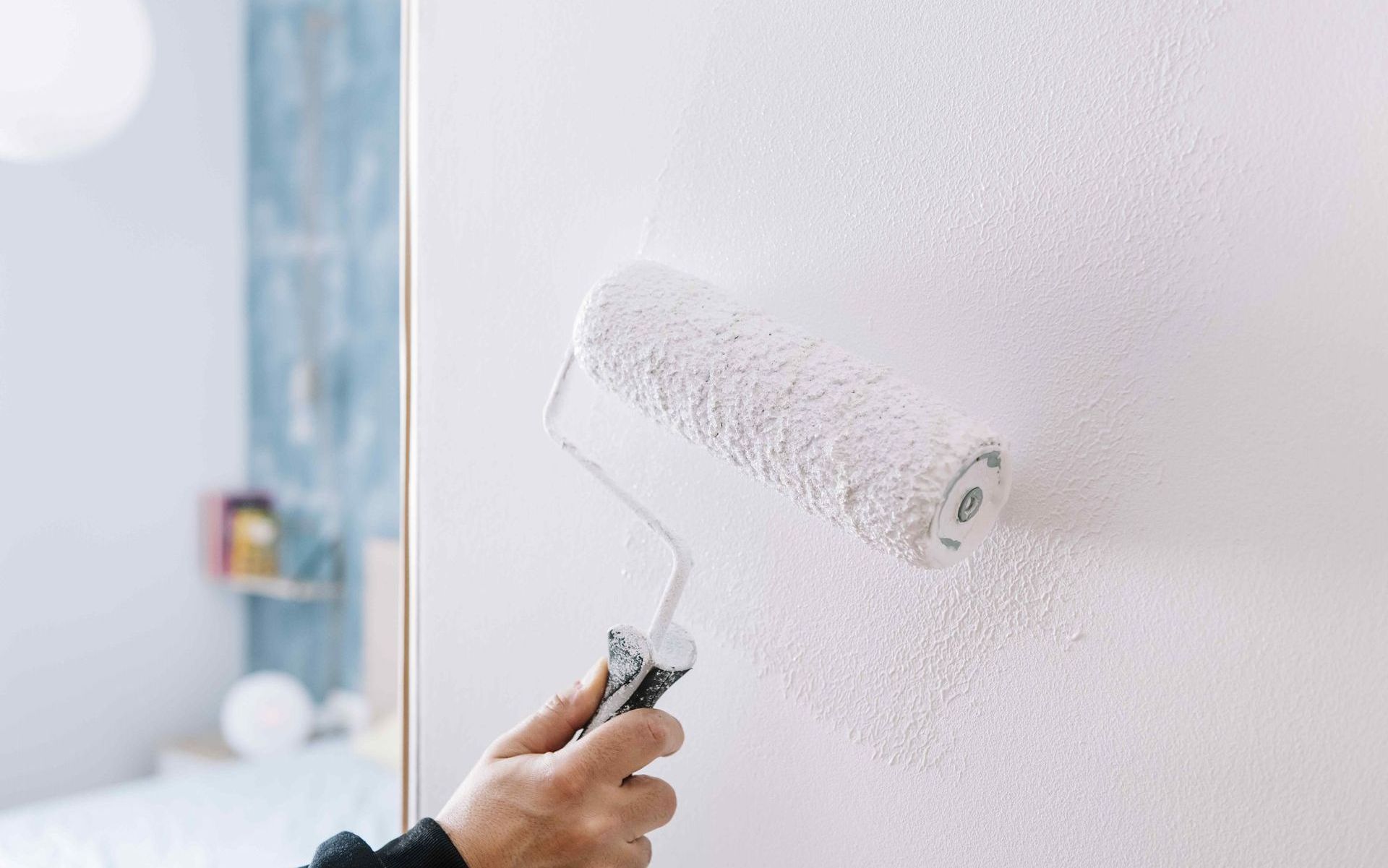 painting bathroom with white semi-gloss paint