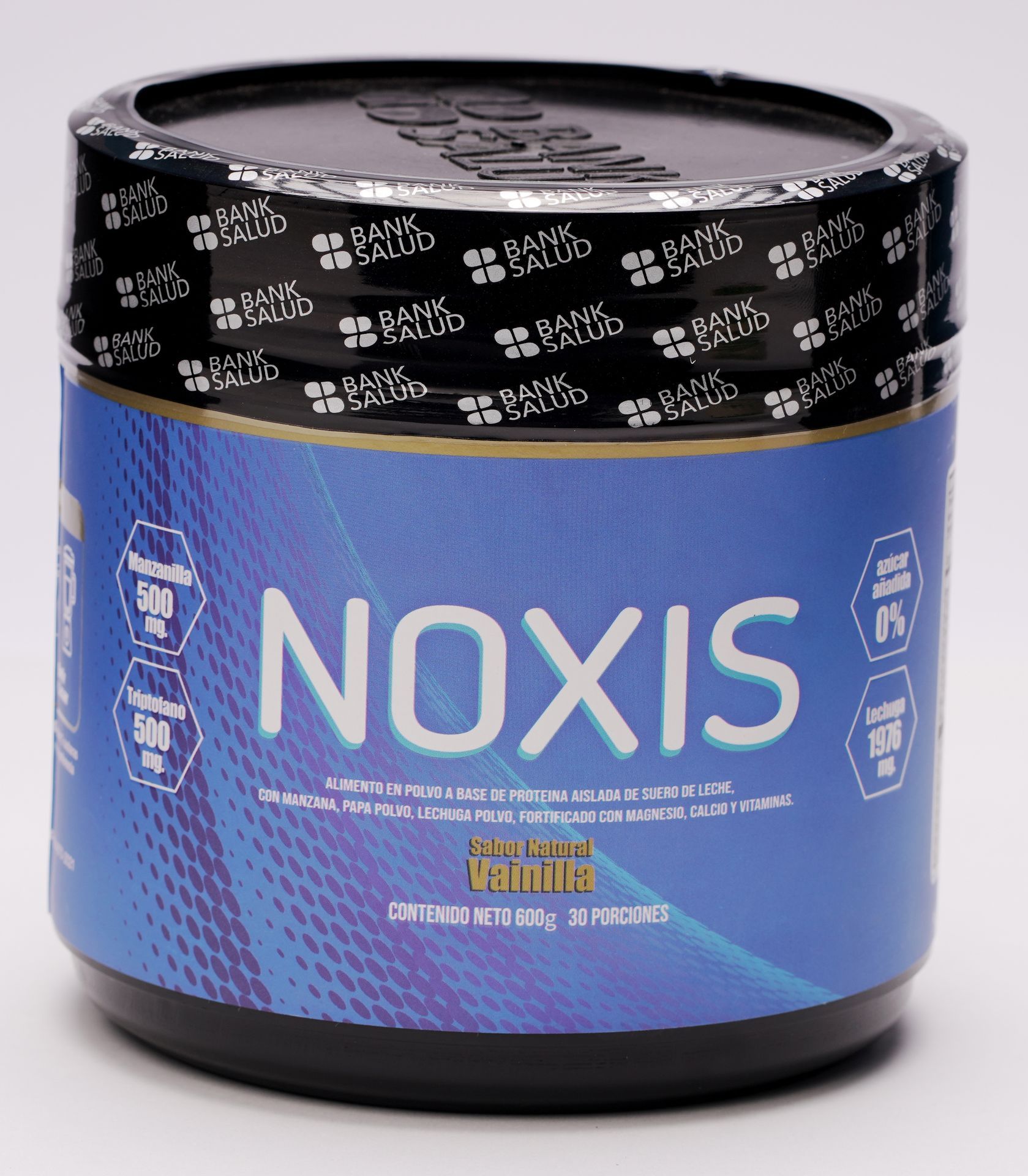 Contenedor azul etiquetado 