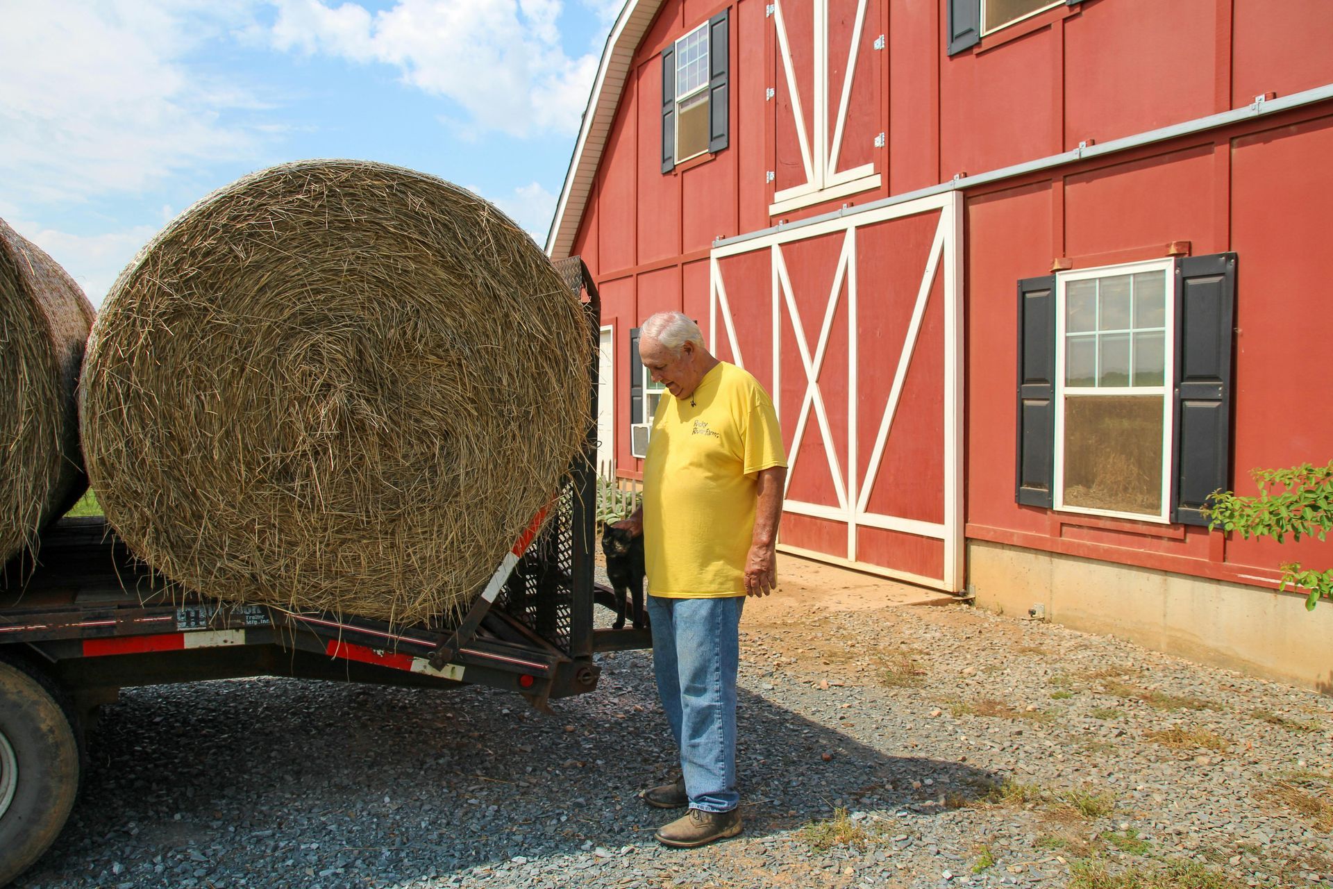 hay bale red barn Newark OH