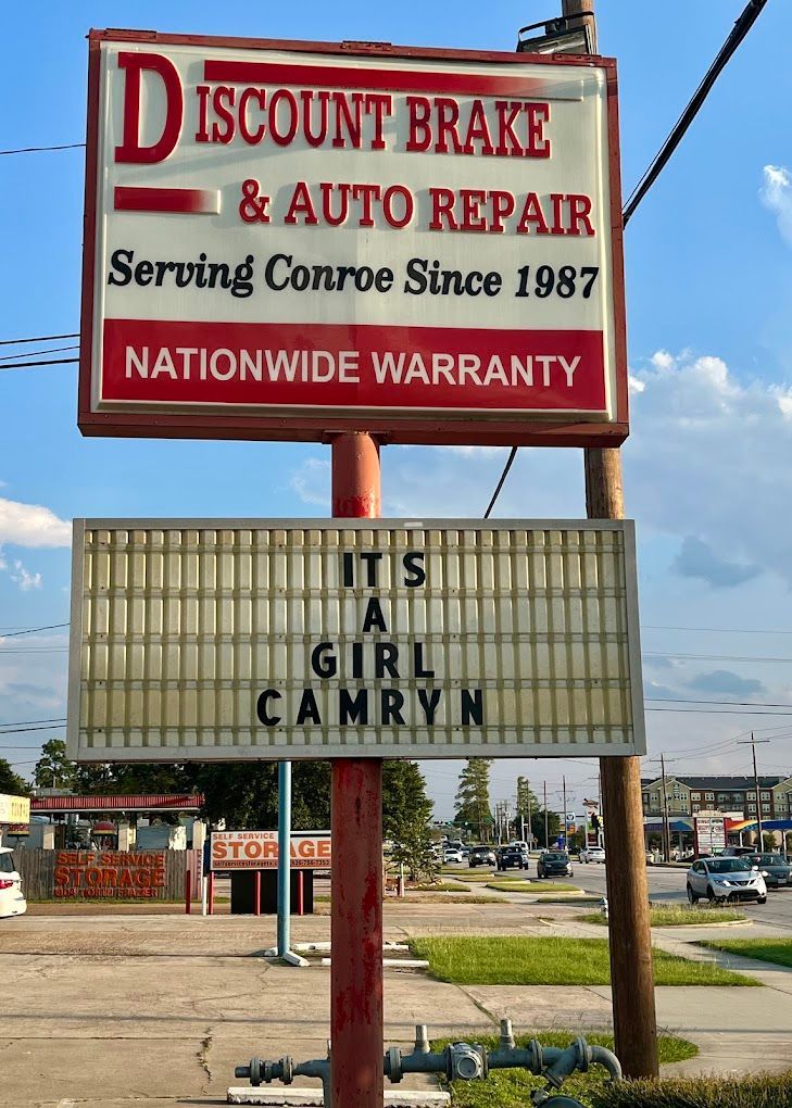 Sign for Discount Brake & Auto Repair in Conroe, TX | Discount Brake & Auto Repair