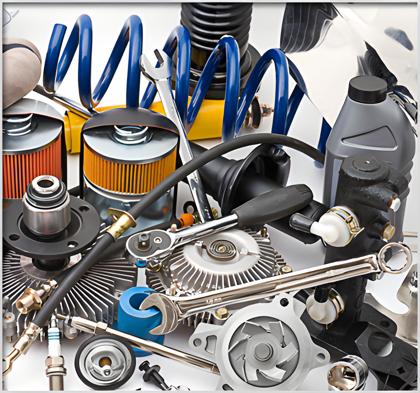 Car parts arranged together | Discount Brake & Auto Repair