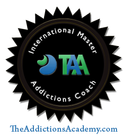 This is the international master addictions coach certification seal