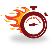 A stopwatch with flames coming out of it