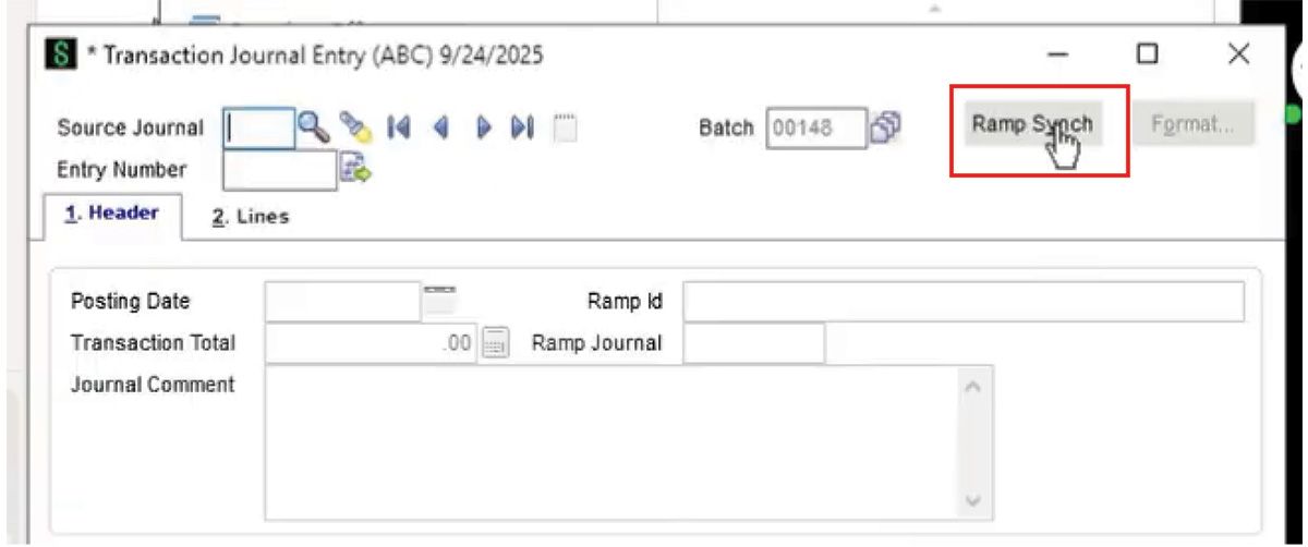 Sage 100 to Ramp Integration User Guide Documentation