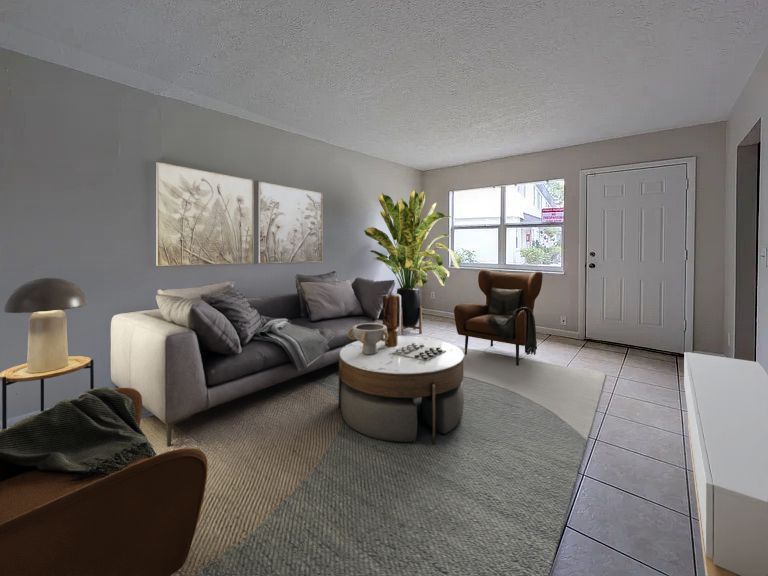 Yellow Pine Living Room Staged