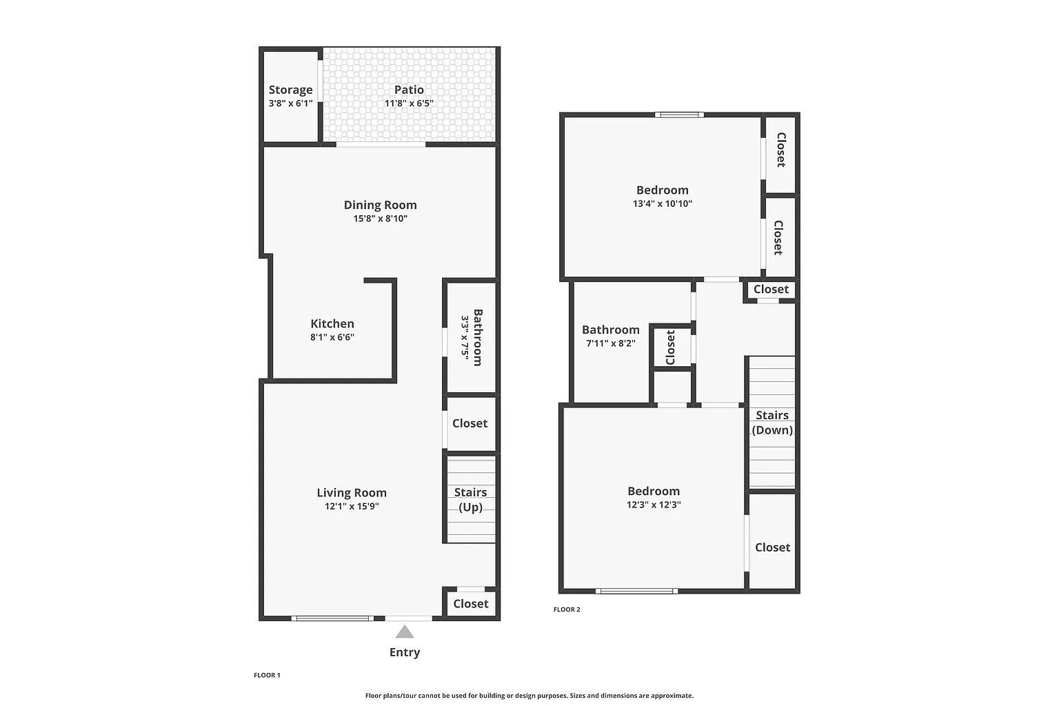 Floor plan of a two-story house with rooms labeled: living room, kitchen, bedroom, and bathroom.
