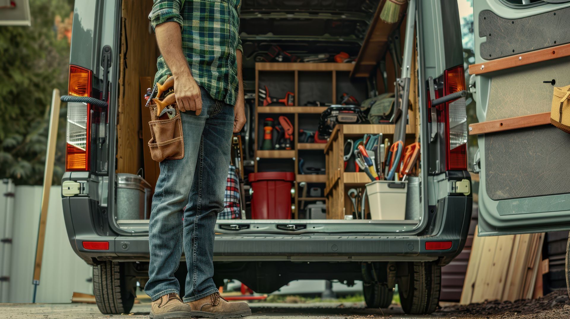 Person using a yellow and black drill to assemble white furniture indoors.
