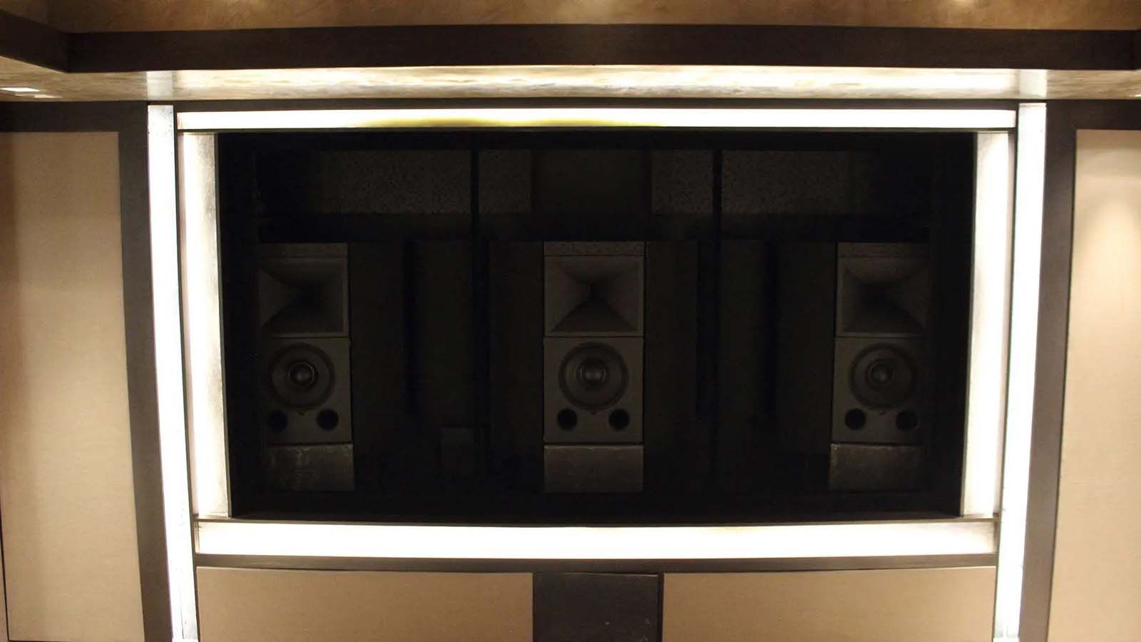 A row of speakers with the letter x on them