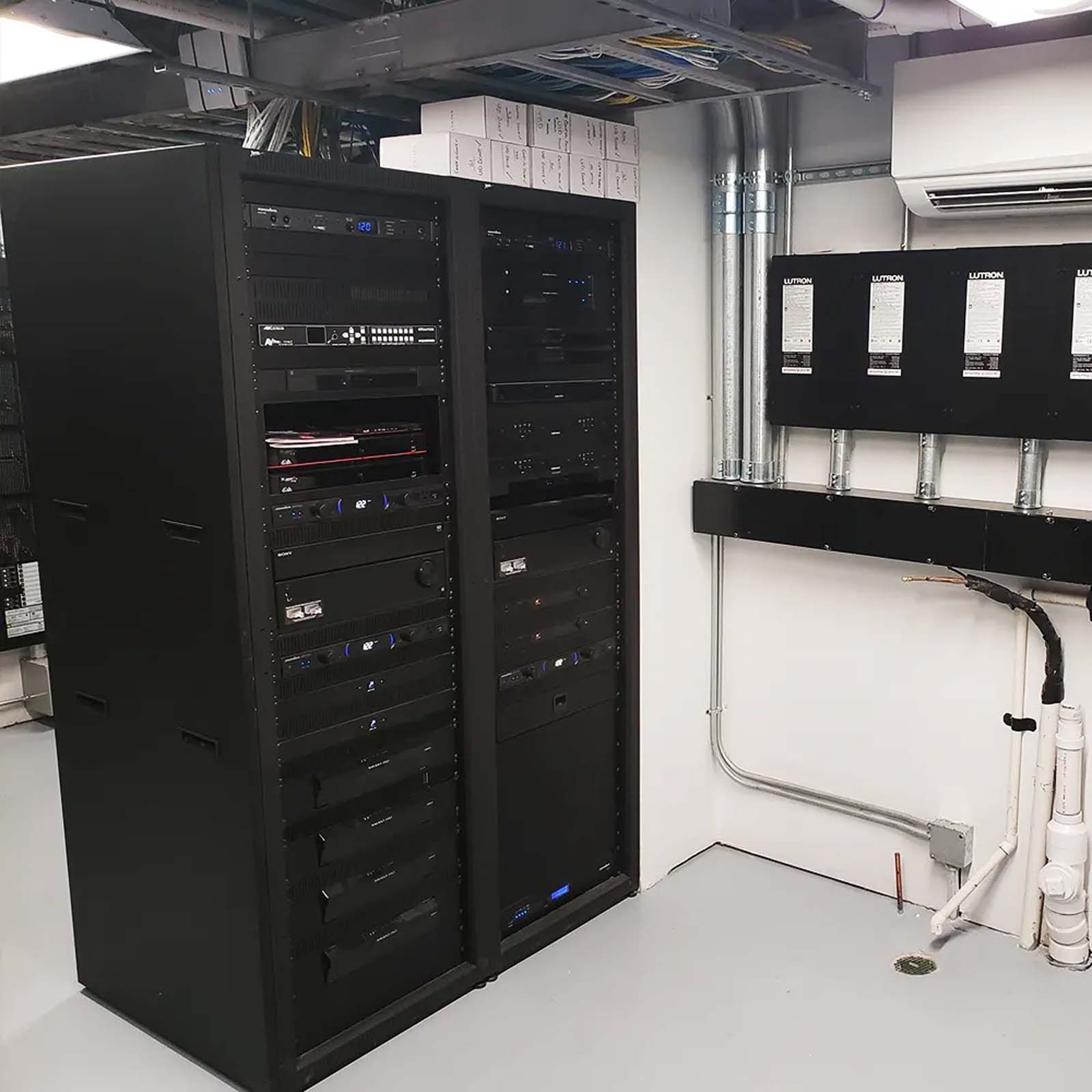 A server room with a lot of servers in it