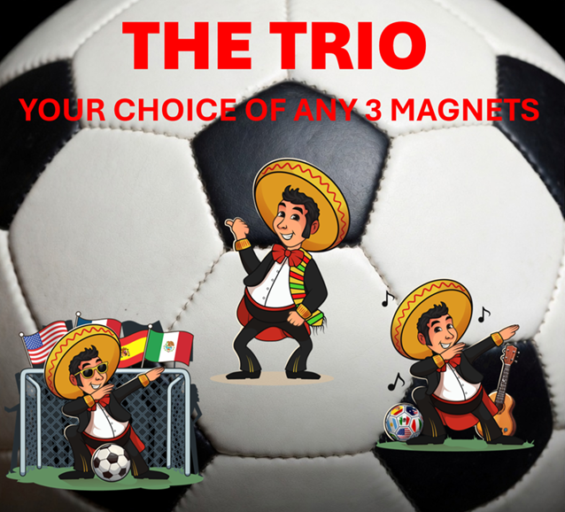 Your choice if three soccer magnets