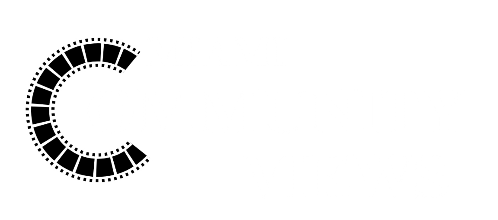 Miami Community Views A black and white image of a film strip in the shape of the letter c.