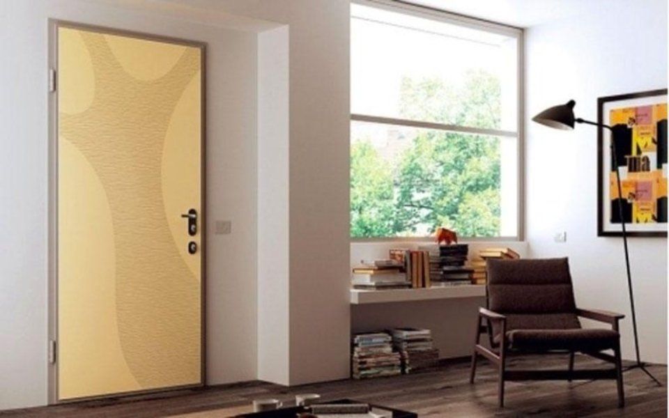 Porta blindata personalizzata gialla