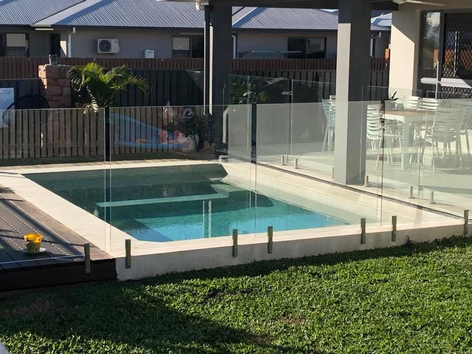 A Blue and White Device is Floating in a Swimming Pool — Sun City Pools In Hyde Park, QLD