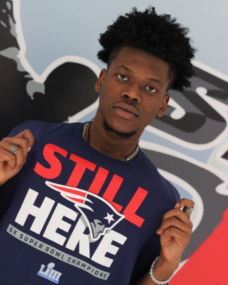 Young man wearing a Patriots 