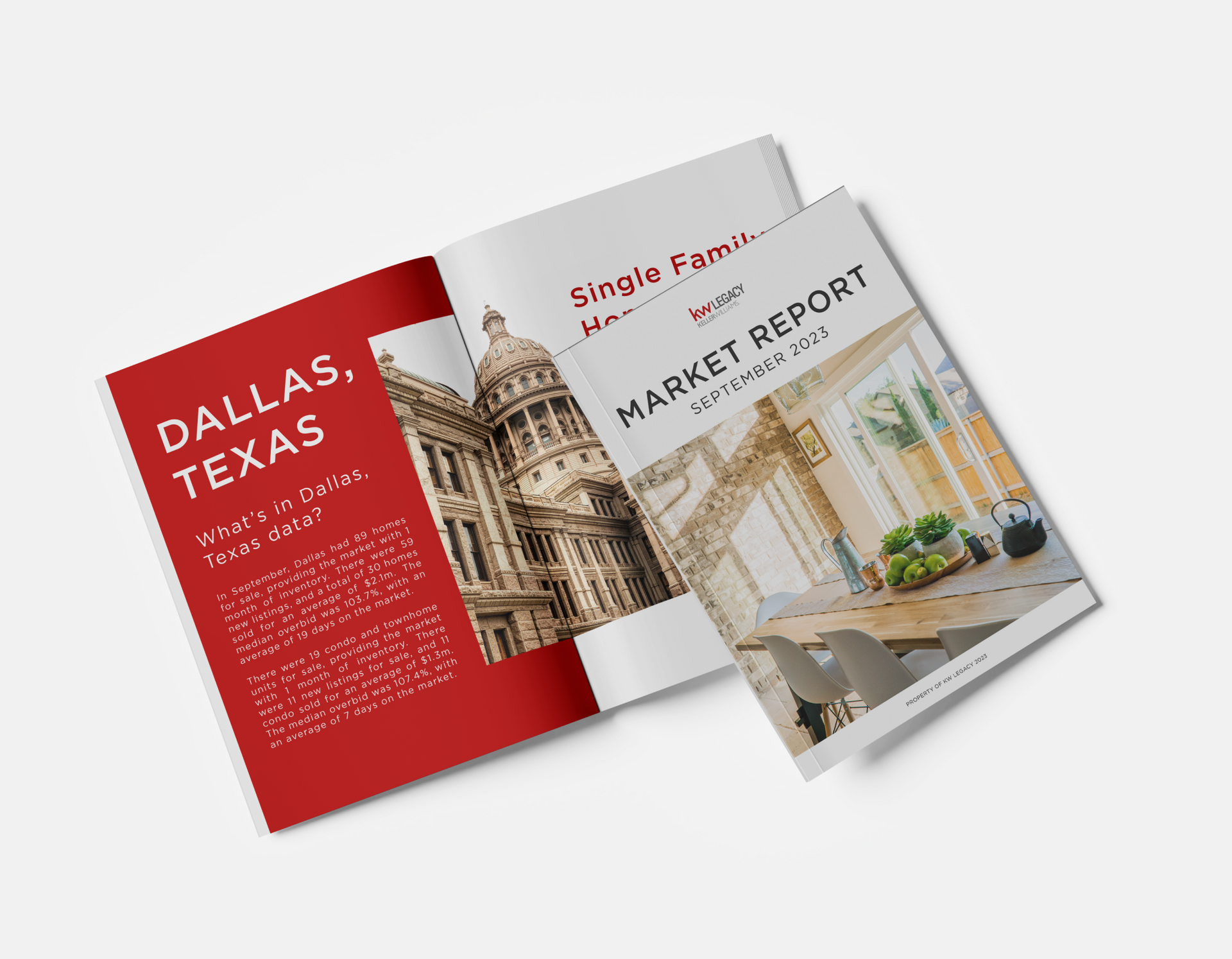 A book is open to a page that says dallas texas