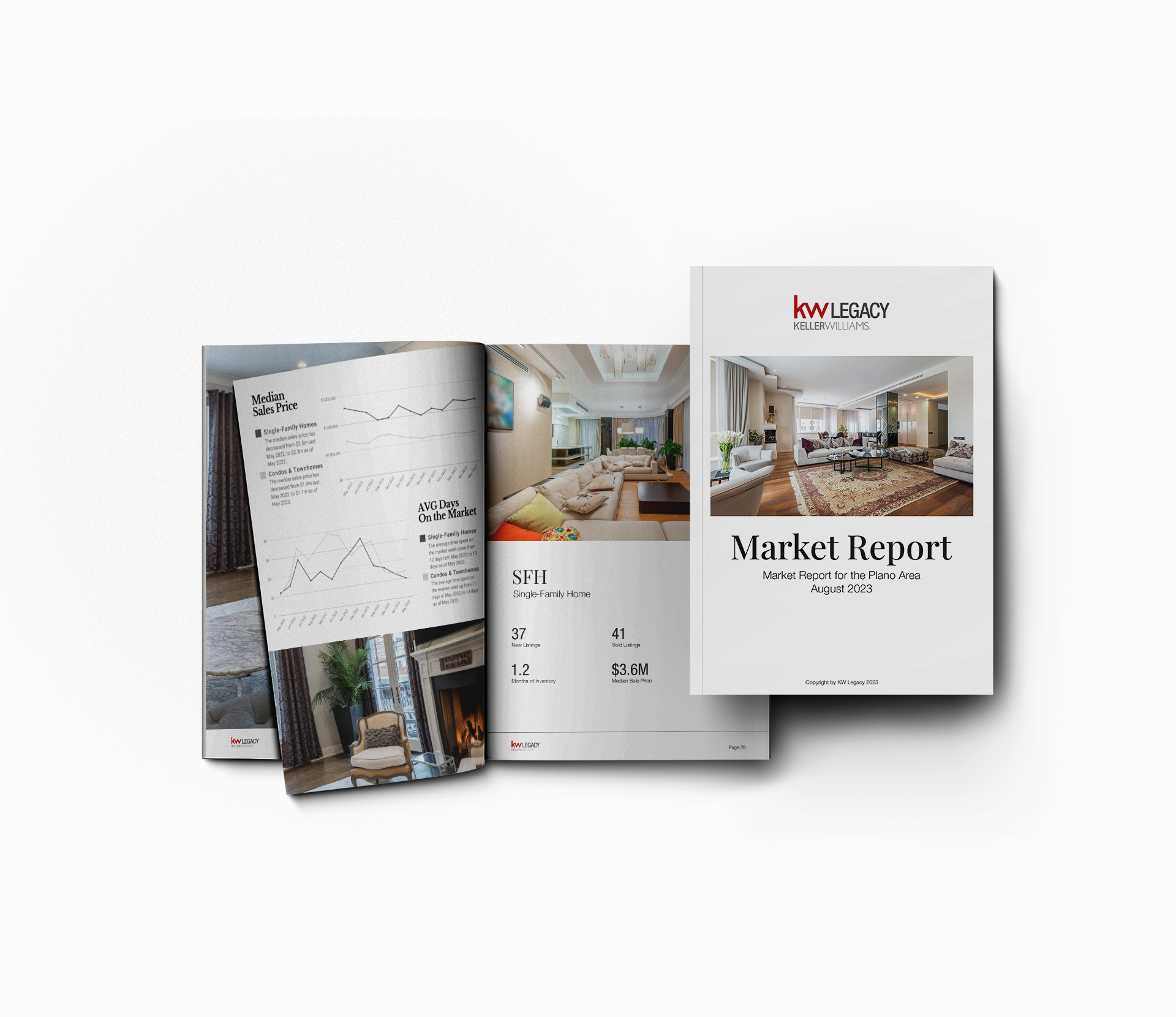 A real estate market report is displayed on a white background.
