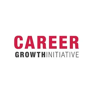 The logo for the career growth initiative is red and white.