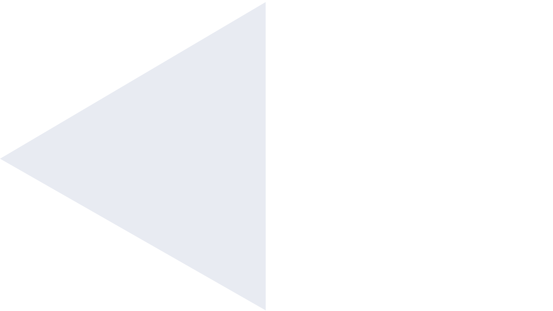Light blue triangle on the left side, white background.