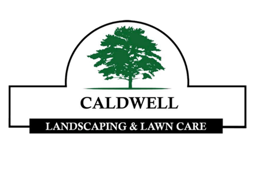 A logo for caldwell landscaping and lawn care