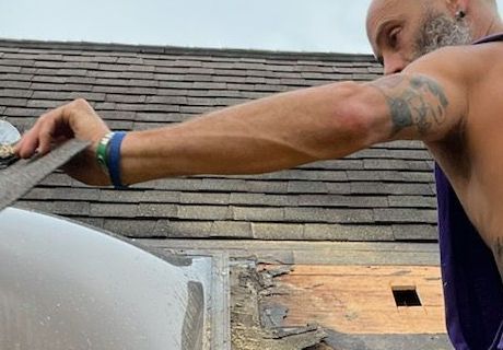 Shingle Roof — Roofer Applying Shingles to Roof in Syracuse, IN