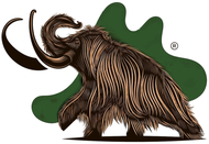 Green mammoth logo with the word