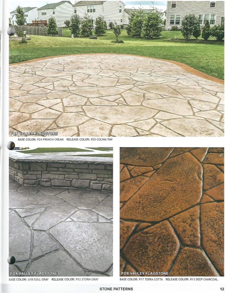 A picture of a concrete patio in a backyard