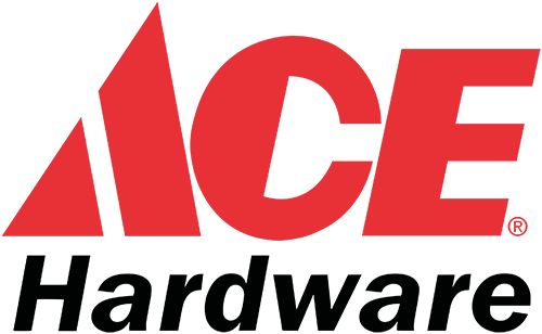 The ace hardware logo is red and black on a white background.