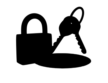 locksmith black and white key and lock