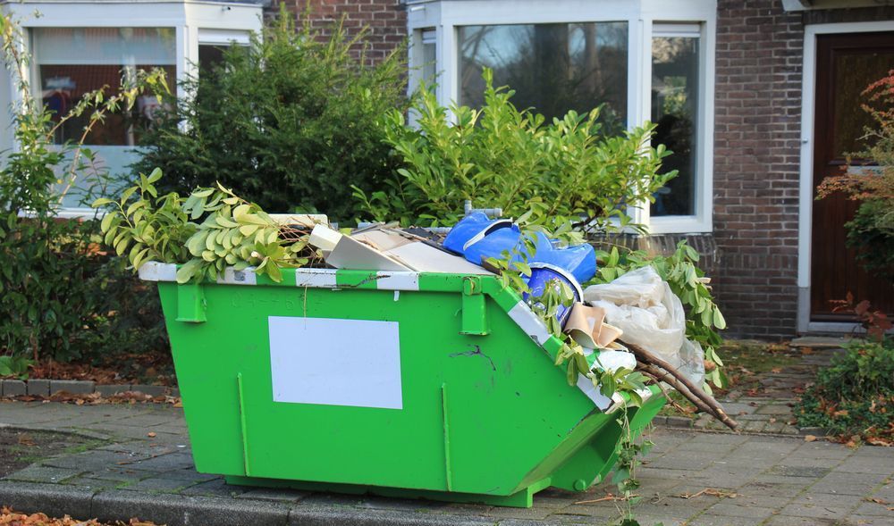 image of a green waste removal skip bin in werribee
