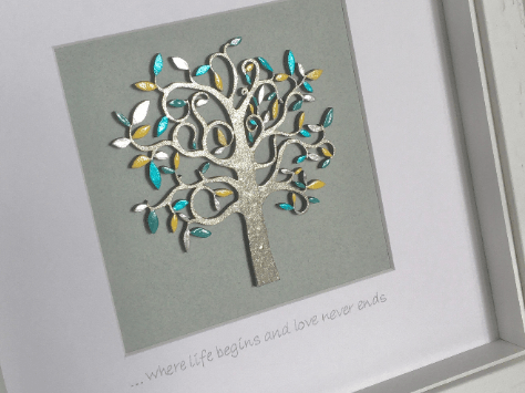 Tree of Life Picture, Painted Tree Wall Art, Framed Tree of Life