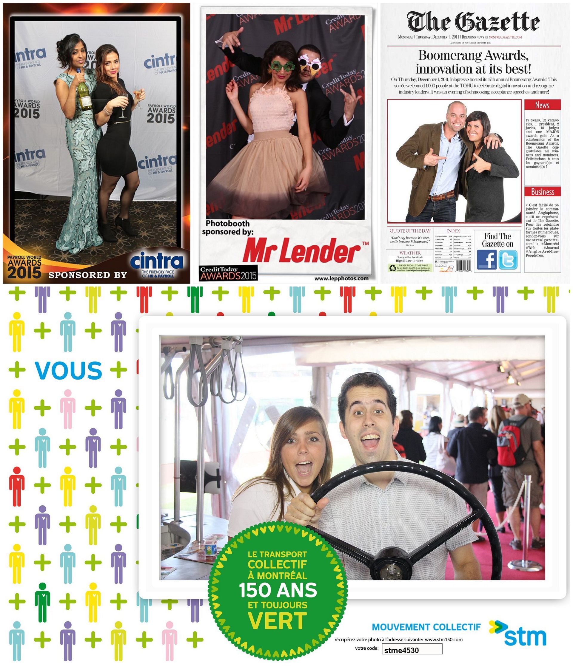 photobooth printout from a variety of brand events