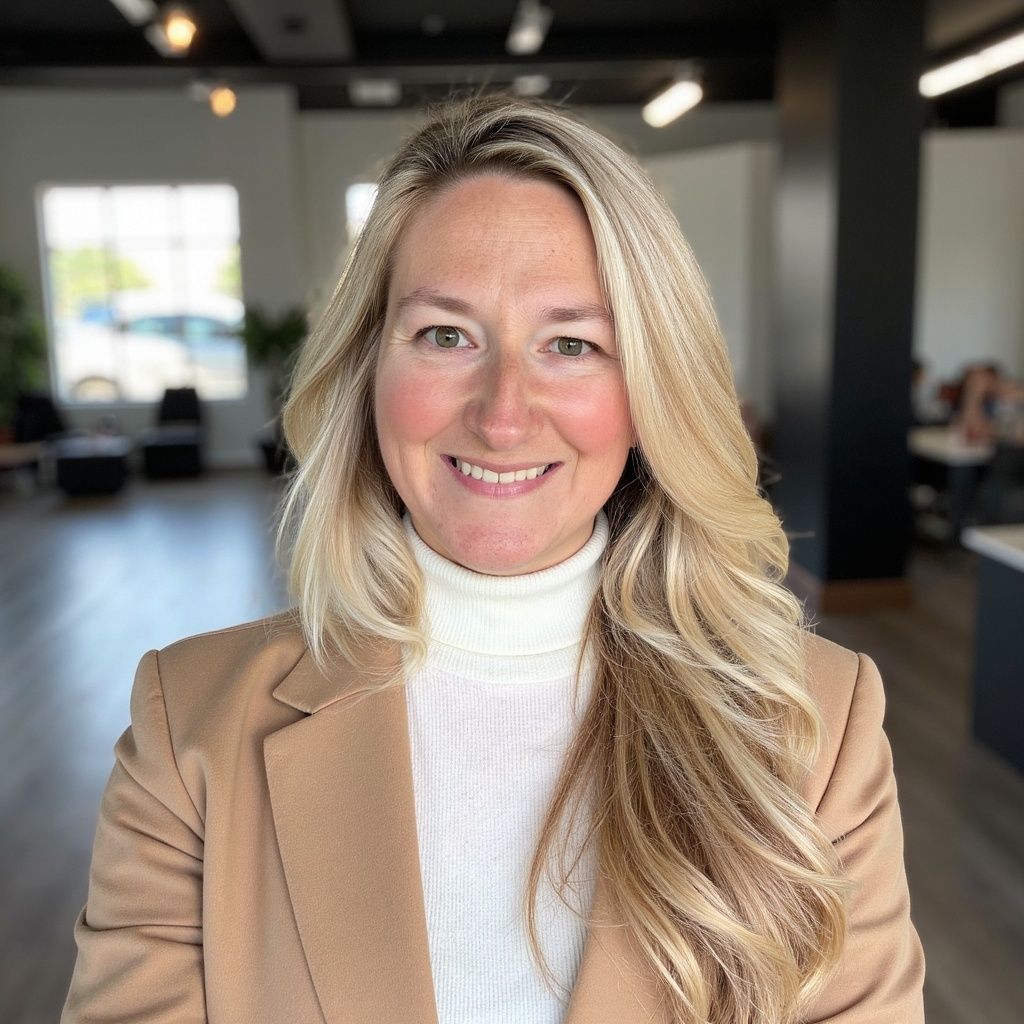 A picture of a white house with a red car parked in front of it
