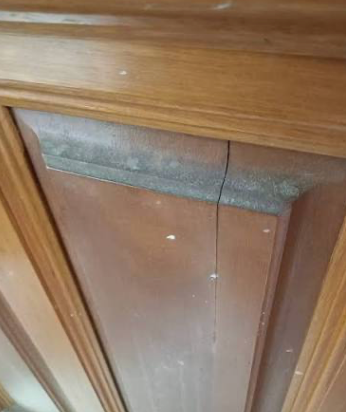 wood door with split wood