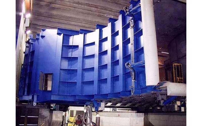 particolare in lamiera in una galleria del vento