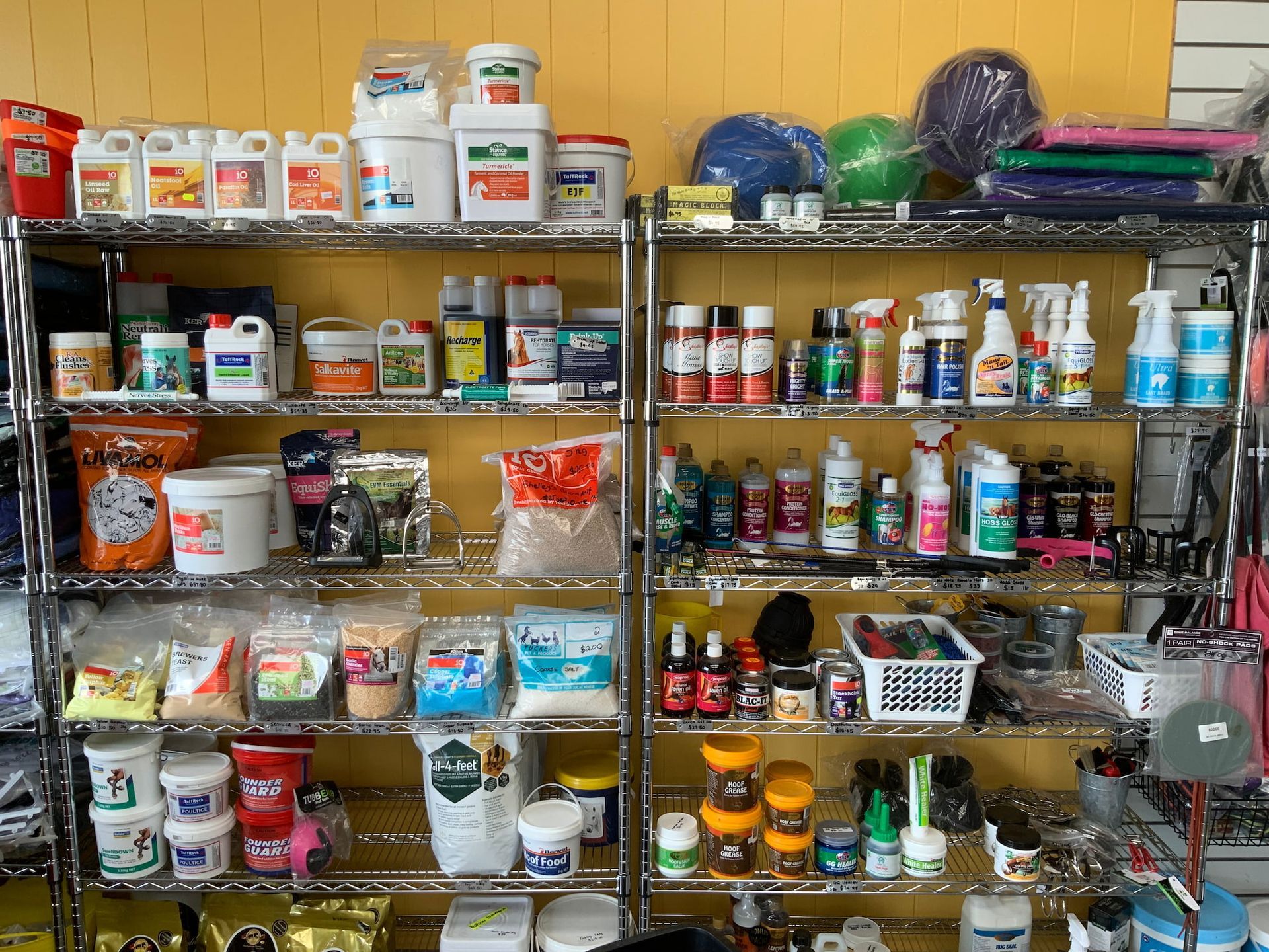 Shelves Filled with A Variety of Chemicals — Yeppoon Stockfeed & Rural Supplies in Yeppoon, QLD