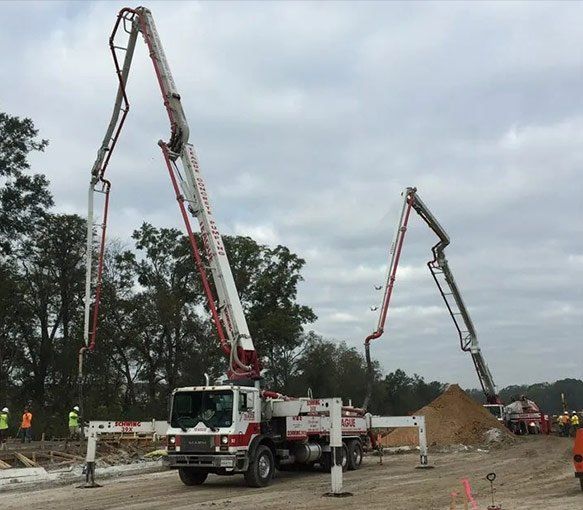 Crane Trucks During Construction — Baton Rouge, LA — Teague Rental Equipment LLC