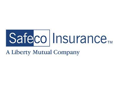 Safeco Insurance logo: blue and white text with 