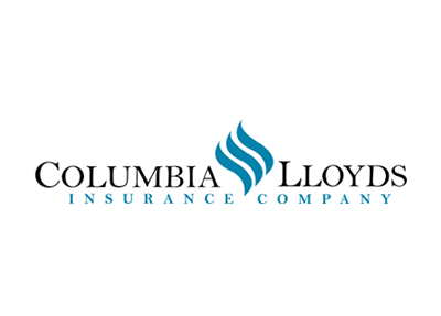 Columbia Lloyds Insurance Company logo with blue flame design.