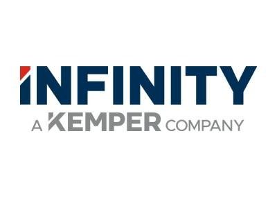 Logo for Infinity, a Kemper Company. Dark blue 