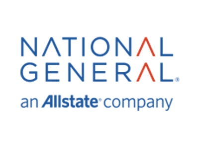 National General logo: blue text, red chevron, 